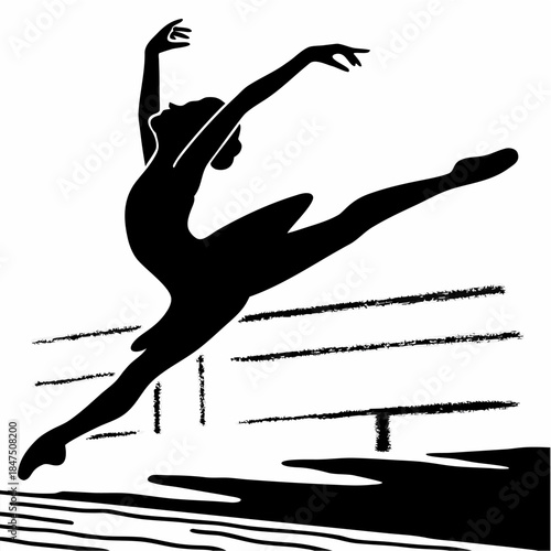 Ballet Leap: A Ballerina's Silhouette

