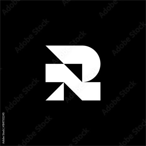 A sharp, high-tech Letter R symbol. Perfectly suited for artificial intelligence research or futuristic robotics companies.