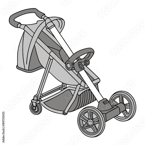 Of foldable mobility scooter foldable scooter gray and white