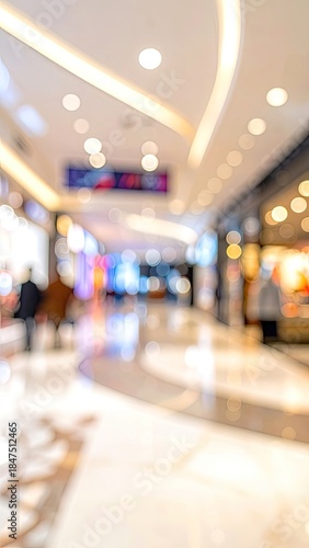 Wallpaper Mural An abstract, blurred depiction of a modern, brightly lit shopping mall interior with soft light effects. Torontodigital.ca