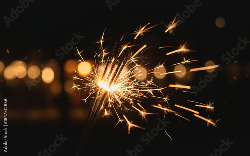 sparkler on the night sky
