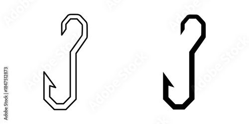 Two metal hooks side by side