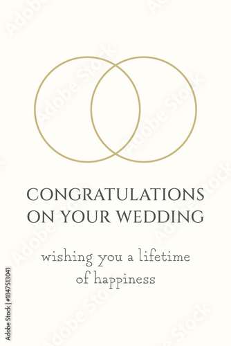 Wedding congratulations with interlocking rings