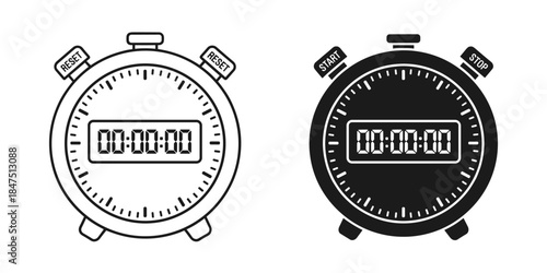 Two stopwatches displaying zero time