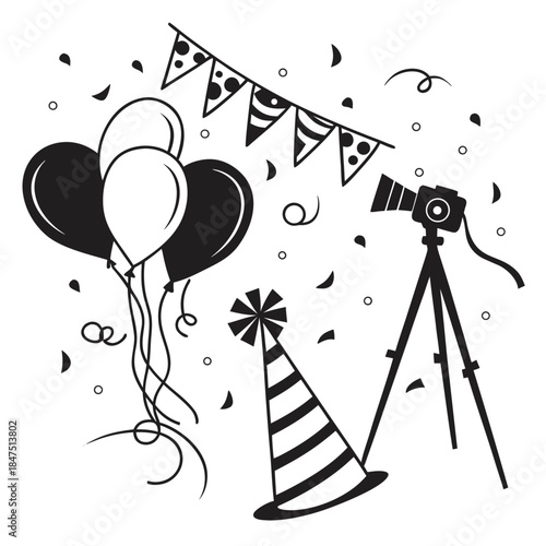 photo booth accessory silhouette black