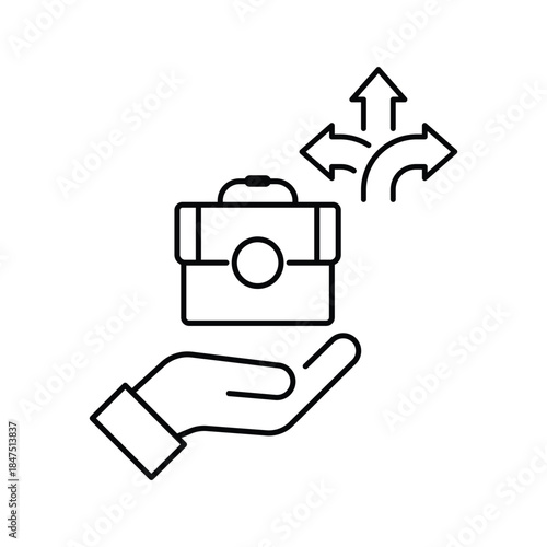 Employment Pathway icon vector line illustration