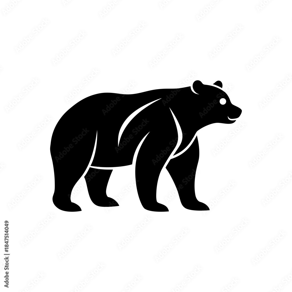 Fototapeta premium Powerful Bear Mascot Design Representing Reliability Confidence and Stability On white Background Vector illustration