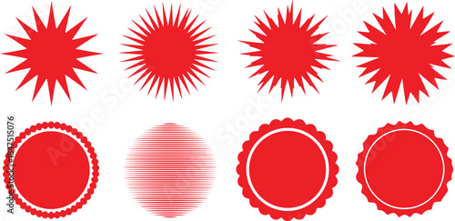 Sale sticker set price tag , starburst icon. eps