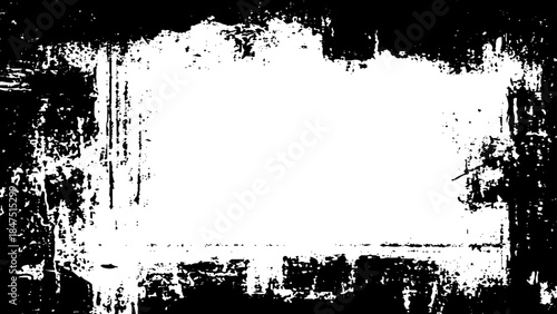 Grunge abstract background with dirt, texture frame in black, banner resource with framed effect. Space for text or image.