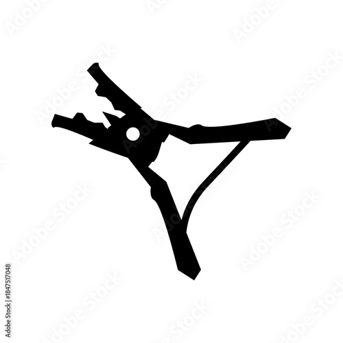 black crimping pliers glyph icon illustration vector