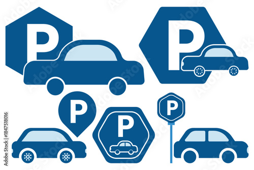 car parking sign, parking icon vector