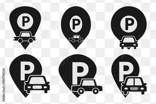 car parking sign, parking icon vector