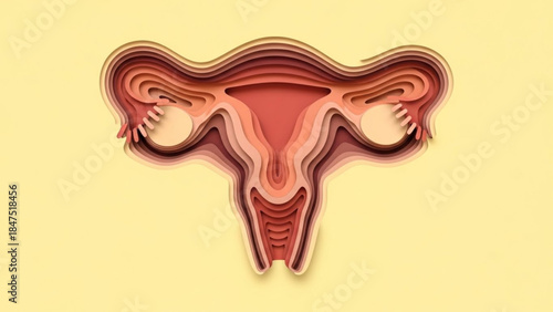 World Fertility Day Anatomical Illustration of Female Reproductive System Showing Uterus, Ovaries, and Fallopian Tubes in Medical Graphic Design