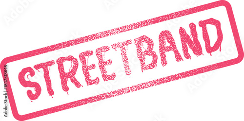 Commercial asset displaying a vivid red distressed rubber stamp for the term STREETBAND