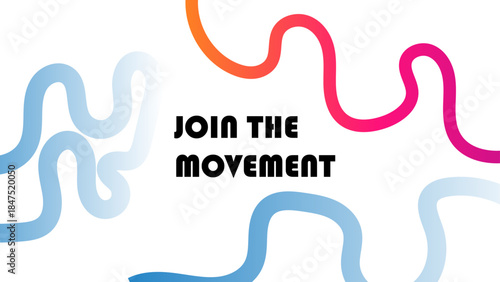 Color Gradient Line Shapes. Web Banner Event. Red Design Element Abstract Neon Wavy Ribbons. Rectangles Rainbow Spiral and text