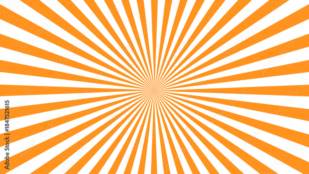 Obraz premium Vibrant orange and white radial sunburst pattern with central focal point