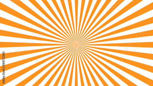Vibrant orange and white radial sunburst pattern with central focal point
