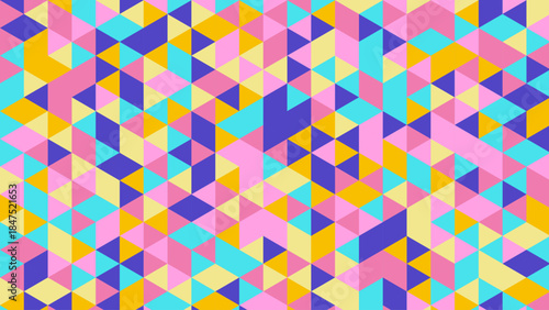 Vibrant Geometric Triangle Pattern Background – Abstract Pastel Colorful Low-Poly Mosaic Design for Modern Branding, Web Graphics, Textile Prints and Creative Digital Projects	
