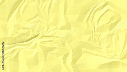 Yellow Colorful Vintage Recycled Paper Texture. Retro Craft Wrinkled Page with Soft Creases and Grunge Style for Eco‑Friendly Design, Print, and Minimal Backgrounds.	
