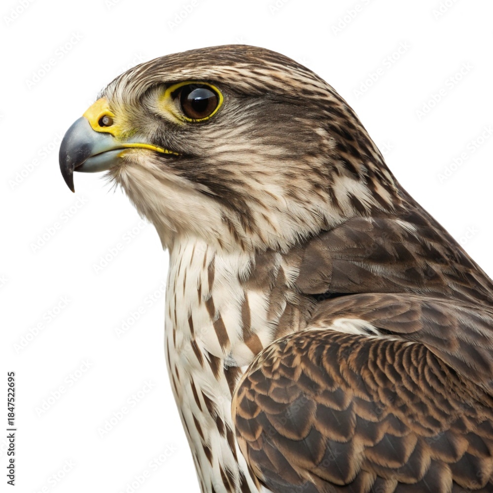 Fototapeta premium Falcon Isolated on Transparent Background,Bird of Prey Falcon Isolated Image