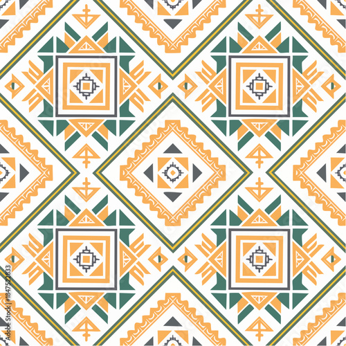 Creative ethnic style vector seamless pattern. Unique geometric vector swatch. Perfect for screen background, site backdrop, wrapping paper, wallpaper, textile and surface design.