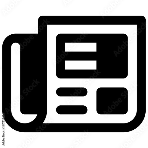 Stay informed. Outlined stroke vector icon with black-filled details.