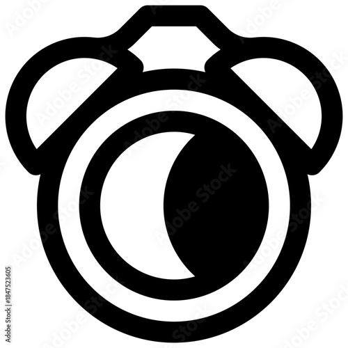 Set a bedtime. Outlined stroke vector icon with black-filled details.