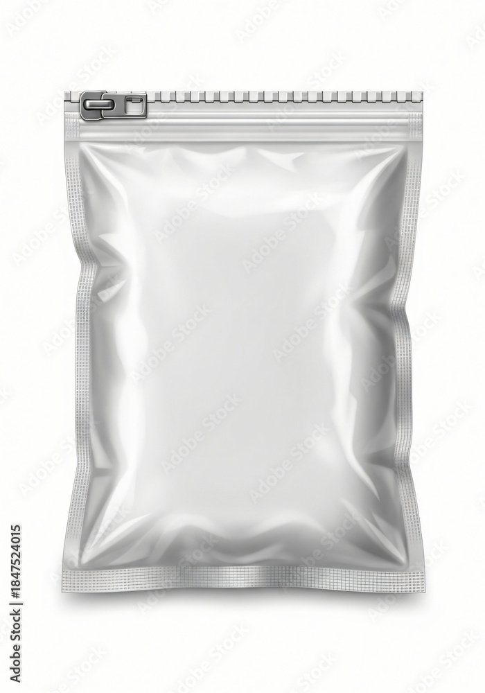 Fototapeta premium blank Plastic packing with zip lock realistic illustration isolated