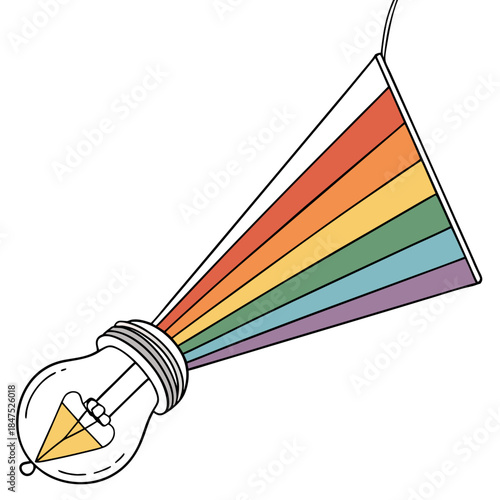 Transparent light bulb with rainbow spectrum energy emission