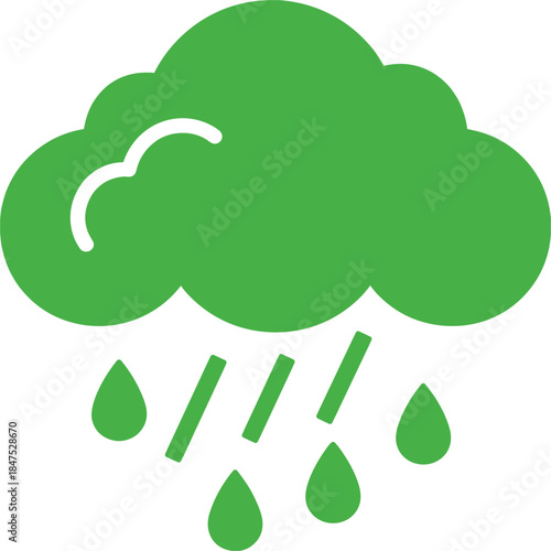 Green Cloud Raining Drops And Streaks On White Background weather storm