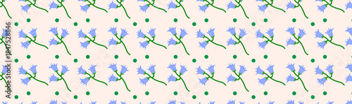 blue bells pattern on a pink background,