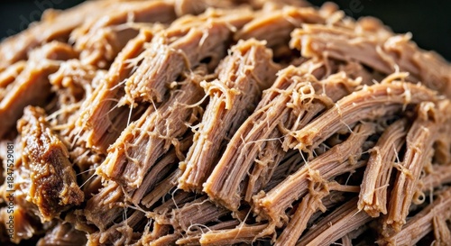 Ultra Macro View Succulent Barbacoa Fibers Abstract Rich Detail Meat Texture Study