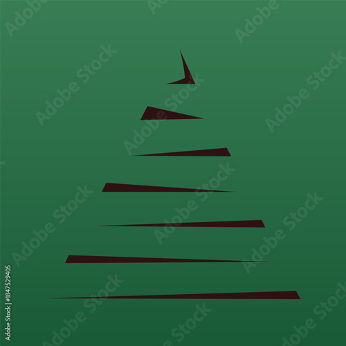 Christmas tree on green background