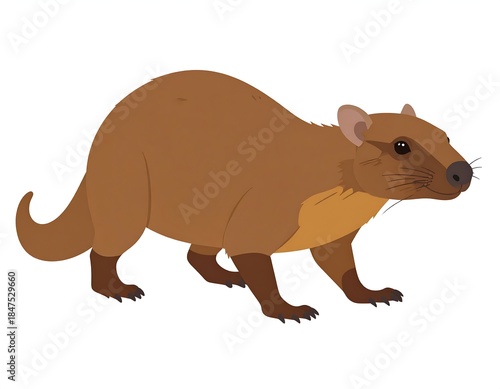 Animated brown rodent with prominent ears and dark eyes