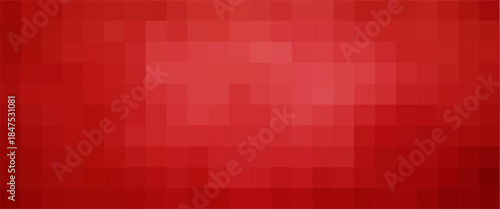 Gradient Red Mosaic Landscape Background. Pixel Grid Texture for Abstract Background.