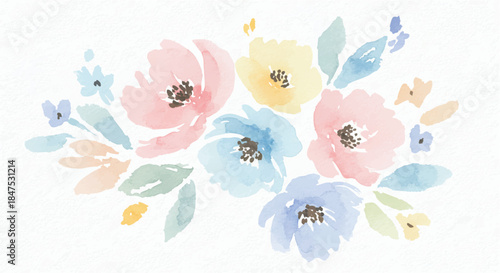 Watercolor floral collection bundle. Mega set of high quality hand painted roses, sunflowers, lilies, tulips, wreaths, bouquets, and frames in PNG format isolated on white background.
