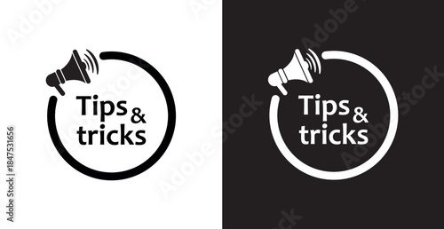 tips and tricks sign on white background
