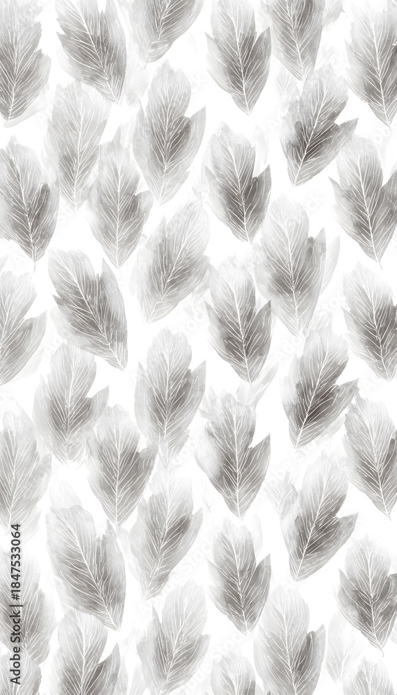 Fototapeta premium Serene watercolor leaves evoke a minimalist design perfect for sustainable backgrounds and calming visuals