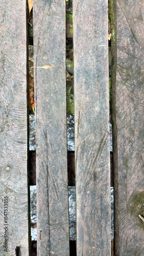 Wooden planks showing natural texture and gaps