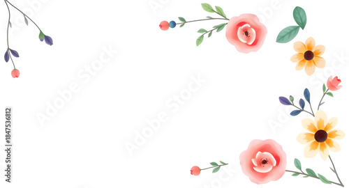 floral, frame, flowers, border, wreath, botanical, blossom, bloom, petals, leaves, foliage, nature, decorative, ornamental, elegant, vintage, classic, romantic, aesthetic, beautiful, delicate, feminin