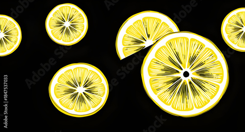 lemon, citrus, fruit, yellow, fresh, juicy, slice, zest, sour, vitamin, summer, tropical, organic, natural, food, healthy, freshness, botanical, pattern, background, seamless, repeat, decorative, desi