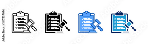 regulation icon set multiple style collection