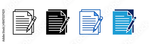 Record Keeping icon set multiple style collection