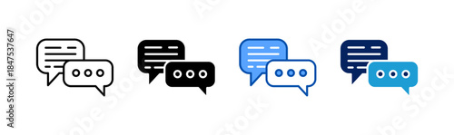 Communication icon set multiple style collection