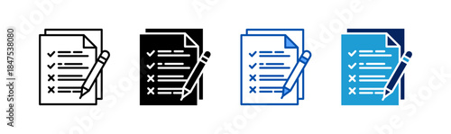 Assessment icon set multiple style collection