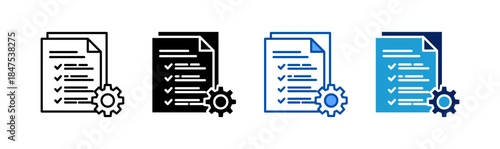 Standard Work Instructions icon set multiple style collection