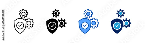 management insurance icon set multiple style collection