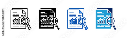 analysis icon set multiple style collection