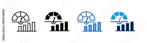 Key Performance Indicator icon set multiple style collection