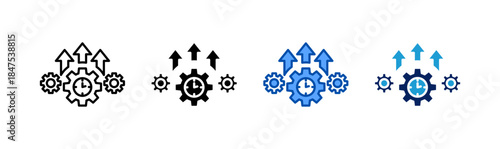 Operational Efficiency icon set multiple style collection